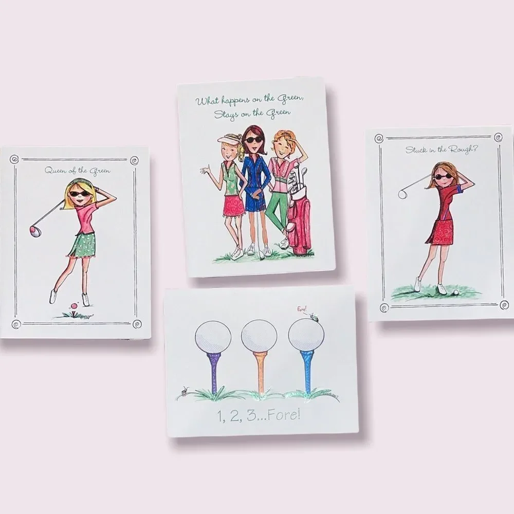 set(4) of Lula Bell Designs-Golf Collection Note Cards(blank) and Envelopes